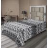 Ambesonne Holiday Flat Sheet, Various Different Snowflakes with Rich Details Christmas Season in Wintertime, Soft Comfortable Top Sheet Decorative Bedding 1 Piece, Queen Size, White and Vermilion(Grey White Black)