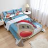 Ambesonne Holiday Flat Sheet, Various Different Snowflakes with Rich Details Christmas Season in Wintertime, Soft Comfortable Top Sheet Decorative Bedding 1 Piece, Queen Size, White and Vermilion(Pale Blue Red Pale Brown)