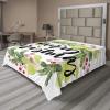 Ambesonne Holiday Flat Sheet, Various Different Snowflakes with Rich Details Christmas Season in Wintertime, Soft Comfortable Top Sheet Decorative Bedding 1 Piece, Queen Size, White and Vermilion(Black Green White)