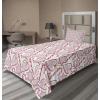Ambesonne Holiday Flat Sheet, Various Different Snowflakes with Rich Details Christmas Season in Wintertime, Soft Comfortable Top Sheet Decorative Bedding 1 Piece, Queen Size, White and Vermilion(Pale Pink Brown Pink)