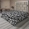 Ambesonne Holiday Flat Sheet, Various Different Snowflakes with Rich Details Christmas Season in Wintertime, Soft Comfortable Top Sheet Decorative Bedding 1 Piece, Queen Size, White and Vermilion(Black White)
