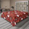 Ambesonne Holiday Flat Sheet, Various Different Snowflakes with Rich Details Christmas Season in Wintertime, Soft Comfortable Top Sheet Decorative Bedding 1 Piece, Queen Size, White and Vermilion(Red Multicolor)