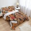 Ambesonne Holiday Flat Sheet, Various Different Snowflakes with Rich Details Christmas Season in Wintertime, Soft Comfortable Top Sheet Decorative Bedding 1 Piece, Queen Size, White and Vermilion(Umber Pale Brown White)