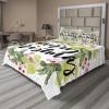 Ambesonne Holiday Flat Sheet, Various Different Snowflakes with Rich Details Christmas Season in Wintertime, Soft Comfortable Top Sheet Decorative Bedding 1 Piece, Queen Size, White and Vermilion(Black Green White)
