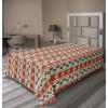 Ambesonne Holiday Flat Sheet, Various Different Snowflakes with Rich Details Christmas Season in Wintertime, Soft Comfortable Top Sheet Decorative Bedding 1 Piece, Queen Size, White and Vermilion(Ruby Fern Green)