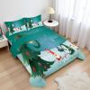 Ambesonne Holiday Flat Sheet, Various Different Snowflakes with Rich Details Christmas Season in Wintertime, Soft Comfortable Top Sheet Decorative Bedding 1 Piece, Queen Size, White and Vermilion(Teal and Multicolor)