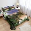 Ambesonne Holiday Flat Sheet, Various Different Snowflakes with Rich Details Christmas Season in Wintertime, Soft Comfortable Top Sheet Decorative Bedding 1 Piece, Queen Size, White and Vermilion(Green Blue Peach)