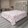 Ambesonne Holiday Flat Sheet, Various Different Snowflakes with Rich Details Christmas Season in Wintertime, Soft Comfortable Top Sheet Decorative Bedding 1 Piece, Queen Size, White and Vermilion(Red White Coconut)