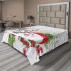 Ambesonne Holiday Flat Sheet, Various Different Snowflakes with Rich Details Christmas Season in Wintertime, Soft Comfortable Top Sheet Decorative Bedding 1 Piece, Queen Size, White and Vermilion(White and Red)
