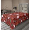 Ambesonne Holiday Flat Sheet, Various Different Snowflakes with Rich Details Christmas Season in Wintertime, Soft Comfortable Top Sheet Decorative Bedding 1 Piece, Queen Size, White and Vermilion(Red Multicolor)