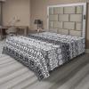 Ambesonne Holiday Flat Sheet, Various Different Snowflakes with Rich Details Christmas Season in Wintertime, Soft Comfortable Top Sheet Decorative Bedding 1 Piece, Queen Size, White and Vermilion(Grey White Black)