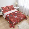 Ambesonne Holiday Flat Sheet, Various Different Snowflakes with Rich Details Christmas Season in Wintertime, Soft Comfortable Top Sheet Decorative Bedding 1 Piece, Queen Size, White and Vermilion(Red Multicolor)