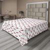 Ambesonne Holiday Flat Sheet, Various Different Snowflakes with Rich Details Christmas Season in Wintertime, Soft Comfortable Top Sheet Decorative Bedding 1 Piece, Queen Size, White and Vermilion(Warm Taupe Dark Pink)