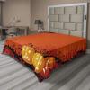 Ambesonne Holiday Flat Sheet, Various Different Snowflakes with Rich Details Christmas Season in Wintertime, Soft Comfortable Top Sheet Decorative Bedding 1 Piece, Queen Size, White and Vermilion(Marigold Orange Black)