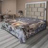 Ambesonne Holiday Flat Sheet, Various Different Snowflakes with Rich Details Christmas Season in Wintertime, Soft Comfortable Top Sheet Decorative Bedding 1 Piece, Queen Size, White and Vermilion(Khaki and Grey)