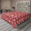 Ambesonne Holiday Flat Sheet, Various Different Snowflakes with Rich Details Christmas Season in Wintertime, Soft Comfortable Top Sheet Decorative Bedding 1 Piece, Queen Size, White and Vermilion(White and Vermilion)