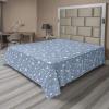 Ambesonne Holiday Flat Sheet, Various Different Snowflakes with Rich Details Christmas Season in Wintertime, Soft Comfortable Top Sheet Decorative Bedding 1 Piece, Queen Size, White and Vermilion(Blue Grey and White)