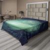 Ambesonne Holiday Flat Sheet, Various Different Snowflakes with Rich Details Christmas Season in Wintertime, Soft Comfortable Top Sheet Decorative Bedding 1 Piece, Queen Size, White and Vermilion(Navy Green)