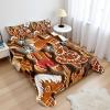 Ambesonne Holiday Flat Sheet, Various Different Snowflakes with Rich Details Christmas Season in Wintertime, Soft Comfortable Top Sheet Decorative Bedding 1 Piece, Queen Size, White and Vermilion(Umber Pale Brown White)