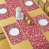 Ambesonne Holiday Table Runner & Placemats, Repetitive Snowflakes with Rich Details Christmas Season in Wintertime, Set for Dining Table Decor, Placemat 4 pcs + Runner 16″x72″, White and Vermilion