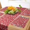 Ambesonne Holiday Table Runner & Placemats, Repetitive Snowflakes with Rich Details Christmas Season in Wintertime, Set for Dining Table Decor, Placemat 4 pcs + Runner 16″x72″, White and Vermilion
