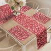 Ambesonne Holiday Table Runner & Placemats, Repetitive Snowflakes with Rich Details Christmas Season in Wintertime, Set for Dining Table Decor, Placemat 4 pcs + Runner 16″x72″, White and Vermilion