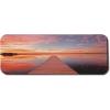 Ambesonne Island Computer Mouse Pad, White Coral Sand Seven Mile Beach in Grand Cayman Island Art Print, Rectangle Non-Slip Rubber Mousepad Large, 31″ x 12″ Gaming Size, Sky Blue and Brown Black(Orange Lavender)