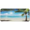 Ambesonne Island Computer Mouse Pad, White Coral Sand Seven Mile Beach in Grand Cayman Island Art Print, Rectangle Non-Slip Rubber Mousepad Large, 31″ x 12″ Gaming Size, Sky Blue and Brown Black(Aqua Coconut Green)