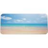 Ambesonne Island Computer Mouse Pad, White Coral Sand Seven Mile Beach in Grand Cayman Island Art Print, Rectangle Non-Slip Rubber Mousepad Large, 31″ x 12″ Gaming Size, Sky Blue and Brown Black(Cream Blue)