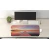 Ambesonne Island Computer Mouse Pad, White Coral Sand Seven Mile Beach in Grand Cayman Island Art Print, Rectangle Non-Slip Rubber Mousepad Large, 31″ x 12″ Gaming Size, Sky Blue and Brown Black(Orange Lavender)