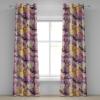Ambesonne Jungle Boho Grommet Curtain, Dreamy Silhouettes of Leafy Scene with Neutral Colors Grunge Art, Decorative 2-Panel Window Drapes for Bedroom Living Room, 50″ x 54″, Yellow Green Apple Green(Pale Purple and Apricot)