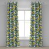 Ambesonne Jungle Boho Grommet Curtain, Dreamy Silhouettes of Leafy Scene with Neutral Colors Grunge Art, Decorative 2-Panel Window Drapes for Bedroom Living Room, 50″ x 54″, Yellow Green Apple Green(Mustard Cadet Blue White)