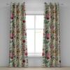 Ambesonne Jungle Boho Grommet Curtain, Dreamy Silhouettes of Leafy Scene with Neutral Colors Grunge Art, Decorative 2-Panel Window Drapes for Bedroom Living Room, 50″ x 54″, Yellow Green Apple Green(Pink and Multicolor)