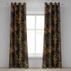Ambesonne Jungle Boho Grommet Curtain, Dreamy Silhouettes of Leafy Scene with Neutral Colors Grunge Art, Decorative 2-Panel Window Drapes for Bedroom Living Room, 50″ x 54″, Yellow Green Apple Green(Forest Green Burnt Sienna)