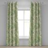Ambesonne Jungle Boho Grommet Curtain, Dreamy Silhouettes of Leafy Scene with Neutral Colors Grunge Art, Decorative 2-Panel Window Drapes for Bedroom Living Room, 50″ x 54″, Yellow Green Apple Green(Peacock Green Fern Green)