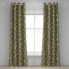 Ambesonne Jungle Boho Grommet Curtain, Dreamy Silhouettes of Leafy Scene with Neutral Colors Grunge Art, Decorative 2-Panel Window Drapes for Bedroom Living Room, 50″ x 54″, Yellow Green Apple Green(Pale Khaki and Slate Brown)