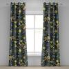 Ambesonne Jungle Boho Grommet Curtain, Dreamy Silhouettes of Leafy Scene with Neutral Colors Grunge Art, Decorative 2-Panel Window Drapes for Bedroom Living Room, 50″ x 54″, Yellow Green Apple Green(Yellow Dark Turquoise)