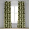 Ambesonne Jungle Boho Grommet Curtain, Dreamy Silhouettes of Leafy Scene with Neutral Colors Grunge Art, Decorative 2-Panel Window Drapes for Bedroom Living Room, 50″ x 54″, Yellow Green Apple Green(Avocado Green and Fern Green)