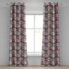 Ambesonne Jungle Boho Grommet Curtain, Dreamy Silhouettes of Leafy Scene with Neutral Colors Grunge Art, Decorative 2-Panel Window Drapes for Bedroom Living Room, 50″ x 54″, Yellow Green Apple Green(Dark Pink Cadet Blue)