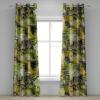 Ambesonne Jungle Boho Grommet Curtain, Dreamy Silhouettes of Leafy Scene with Neutral Colors Grunge Art, Decorative 2-Panel Window Drapes for Bedroom Living Room, 50″ x 54″, Yellow Green Apple Green(Yellow Green Apple Green)