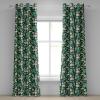 Ambesonne Jungle Boho Grommet Curtain, Dreamy Silhouettes of Leafy Scene with Neutral Colors Grunge Art, Decorative 2-Panel Window Drapes for Bedroom Living Room, 50″ x 54″, Yellow Green Apple Green(Green Mustard and Dark Teal)