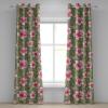 Ambesonne Jungle Boho Grommet Curtain, Dreamy Silhouettes of Leafy Scene with Neutral Colors Grunge Art, Decorative 2-Panel Window Drapes for Bedroom Living Room, 50″ x 54″, Yellow Green Apple Green(Pale Pink Fern Green)