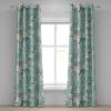 Ambesonne Jungle Boho Grommet Curtain, Dreamy Silhouettes of Leafy Scene with Neutral Colors Grunge Art, Decorative 2-Panel Window Drapes for Bedroom Living Room, 50″ x 54″, Yellow Green Apple Green(Almond Green Eggshell)