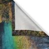 Ambesonne Kitchen Decor Collection, Sunset View on The Beach Shore Waves Surf Modern Home Decor Rocks Boats Sea Scenery, Window Treatments for Kitchen Curtains 2 Panels, 55X39 Inches, Blue Orange(Green and Blue)