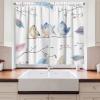 Ambesonne Kitchen Decor Collection, Sunset View on The Beach Shore Waves Surf Modern Home Decor Rocks Boats Sea Scenery, Window Treatments for Kitchen Curtains 2 Panels, 55X39 Inches, Blue Orange(White Blue)