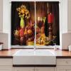 Ambesonne Kitchen Decor Collection, Sunset View on The Beach Shore Waves Surf Modern Home Decor Rocks Boats Sea Scenery, Window Treatments for Kitchen Curtains 2 Panels, 55X39 Inches, Blue Orange(Vermilion Yellow)