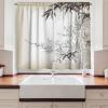 Ambesonne Kitchen Decor Collection, Sunset View on The Beach Shore Waves Surf Modern Home Decor Rocks Boats Sea Scenery, Window Treatments for Kitchen Curtains 2 Panels, 55X39 Inches, Blue Orange(White and Tan)