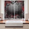 Ambesonne Kitchen Decor Collection, Sunset View on The Beach Shore Waves Surf Modern Home Decor Rocks Boats Sea Scenery, Window Treatments for Kitchen Curtains 2 Panels, 55X39 Inches, Blue Orange(Charcoal Grey Pale Ruby)
