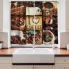 Ambesonne Kitchen Decor Collection, Sunset View on The Beach Shore Waves Surf Modern Home Decor Rocks Boats Sea Scenery, Window Treatments for Kitchen Curtains 2 Panels, 55X39 Inches, Blue Orange(White Brown)