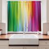 Ambesonne Kitchen Decor Collection, Sunset View on The Beach Shore Waves Surf Modern Home Decor Rocks Boats Sea Scenery, Window Treatments for Kitchen Curtains 2 Panels, 55X39 Inches, Blue Orange(Purple Green)